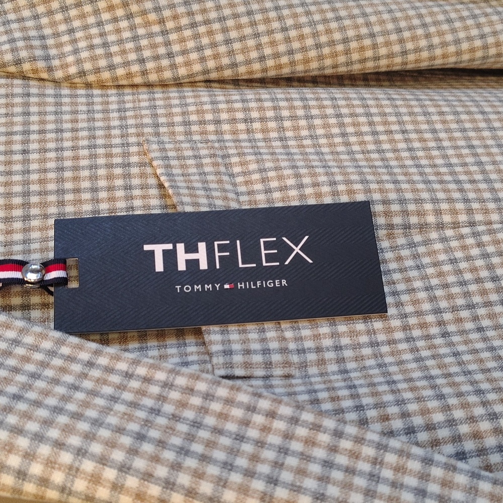 NWT Tommy Hilfiger Conrad Tan/Grey Sport Coat 44REG Flex - Picture 3 of 14